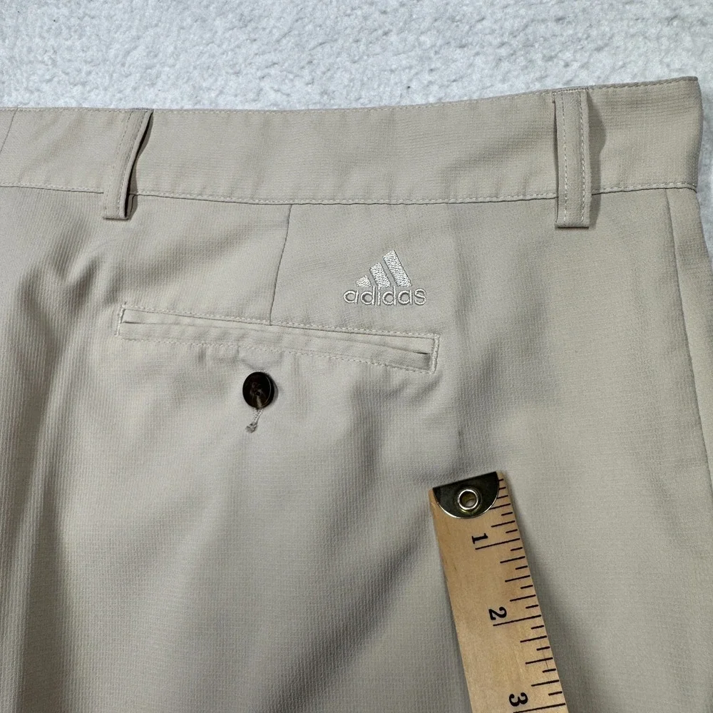 Adidas Khaki Golf Shorts Flat Front Beige Men's Size 44 11